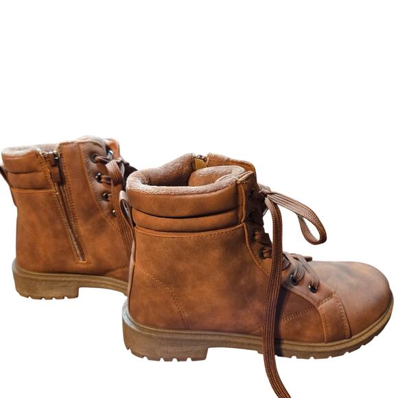 Boy's 3  Brown  Insulated Water Resistant Combat Boots Shoes Child's Kid's - Picture 3 of 6